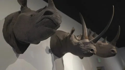 taxidermy extinct rhinos | Stock Video | Pond5