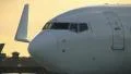 Taxiing plane at beautiful sunset Video HD