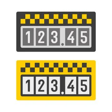Taximeter Icon Set. Vector Иллюстрация