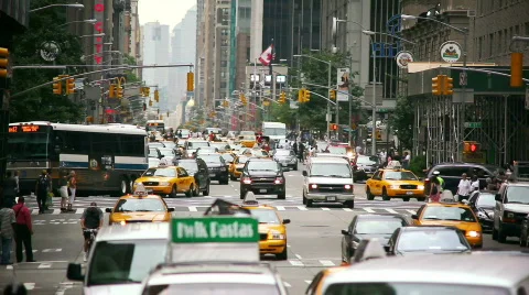 Taxis, traffic and NYC Stock Footage
