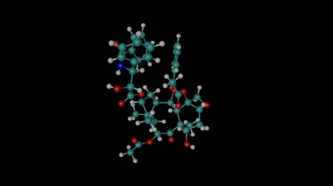 Taxol molecule with alpha channel Stock Footage 13916693