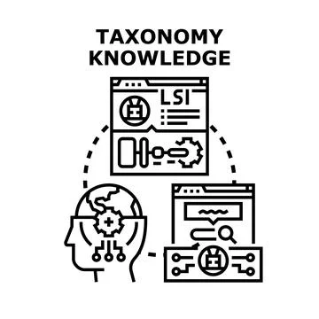 Taxonomy knowledge structuring digital information for effective search Stock Illustration