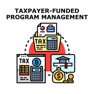 Taxpayer funded program management vector concept Illustrazione stock