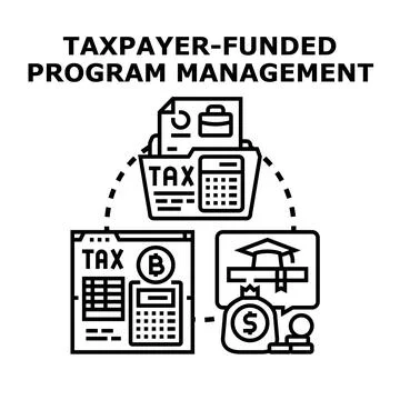 Taxpayer funded program management vector concept Illustrazione stock
