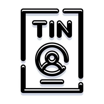 Taxpayer identification number document icon for finance Stock Illustration