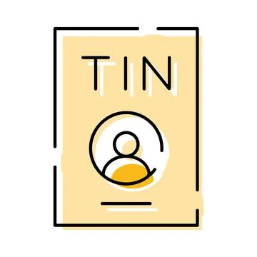 Taxpayer identification number document for personal info Stock Illustration