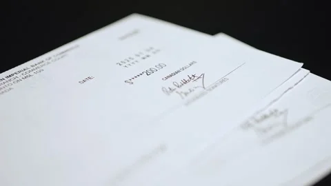 Taxpayer rebate cheques designed to help Ontario residents cope with financ.. Stock-Footage 300737107