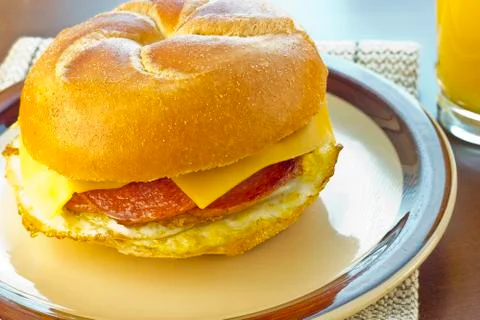 Taylor Ham Breakfast Sandwich Stock Photos