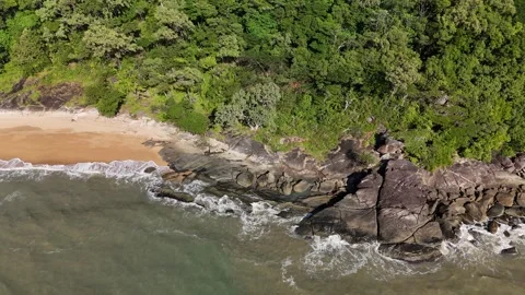 Taylor Point and Trinity Beach, Cairns, Queensland, Australia: 4K Aerial Drone Stock Footage 311218883