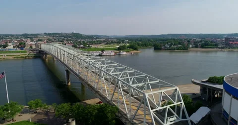 The Taylor Southgate Bridge in Cincinnati Stock Footage 156534674