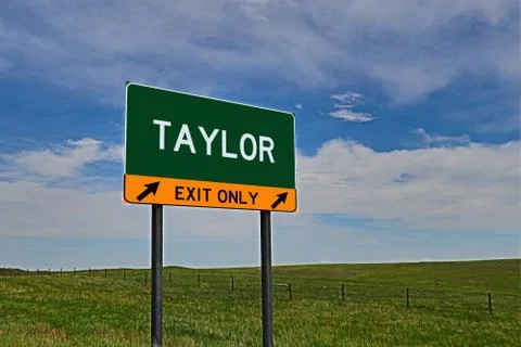 TAYLOR US Highway Exit Only Sign Stock Photos