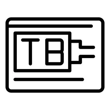 Tb ssd icon outline vector. Data memory 스톡 일러스트