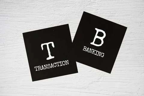 TB - Transaction Banking text on stick note on concrete background Stock Photos