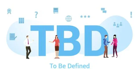 Tbd to be defined concept with big word or text and team people with modern f Stock Illustration
