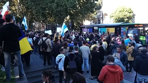 Tbilisi. Activists protest in the city Stock Footage 225133814