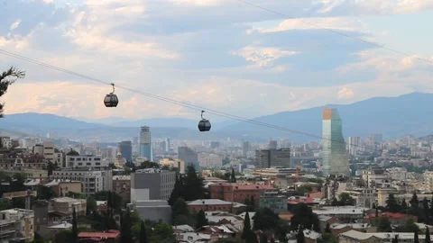 Tbilisi cable car 2 Stock Footage 337825565