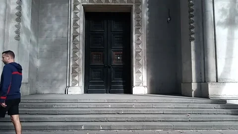 Tbilisi. Doors to the temple Stock Footage 225137666