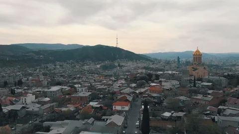 Tbilisi. Georgia. Aerial view 4k footage drone Stock Footage