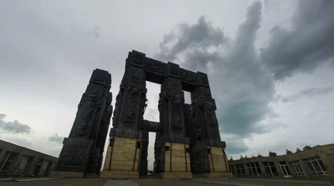 Tbilisi Georgia Freedom monument cloudscape time lapse 4kUHD Stock Footage 46819092
