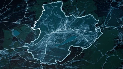 Tbilisi Georgia Glowing Digital Map Animation 4K Video stock 337920575