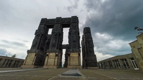 Tbilisi Georgia monument cloudscape time lapse 4kUHD Stock Footage 46800442