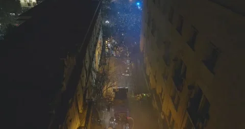 Tbilisi, Georgia. Protest to stand for EU. Water cannon disperses demonstrators. Stock Footage 294432841