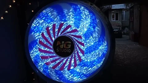 Tbilisi. Glowing blue circle Stock Footage 225145069