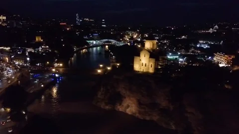 Tbilisi From High at Night Stock Footage 111956515