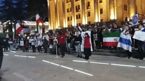 Tbilisi. Iranian activists protest Stock Footage 225132859