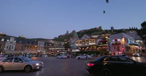 Tbilisi at night Video stock 285943905