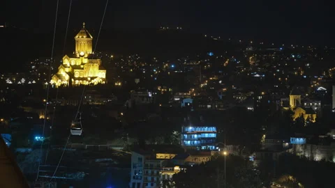 Tbilisi in night time Stock Footage 252439104