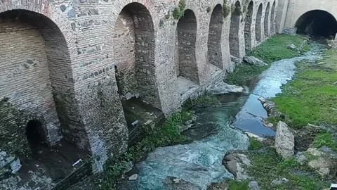 Tbilisi. Old brick wall in the mountains Stock Footage 225116091