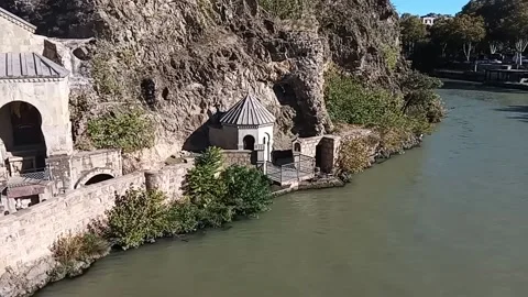 Tbilisi. Old temple on the waterfront Stock Footage 225129853