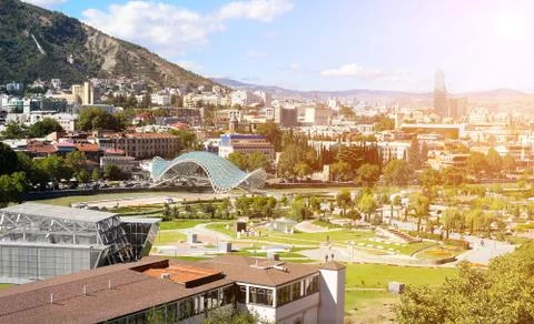 Tbilisi panoramic view Stock Photos