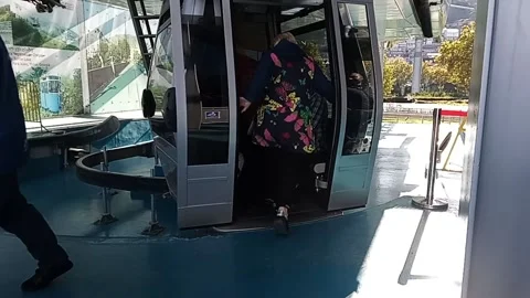 Tbilisi. Passengers board the cable car Stock Footage 225130724