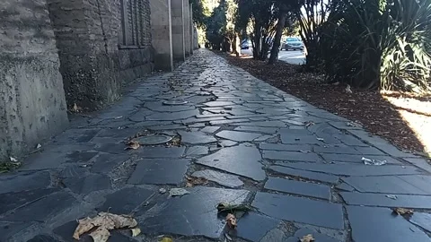 Tbilisi. Pavement made of old stone Stock Footage 225134717