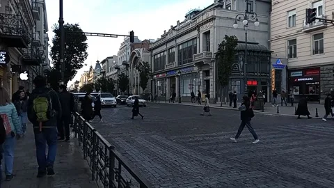 Tbilisi. People walk in the square Stock Footage 225147665