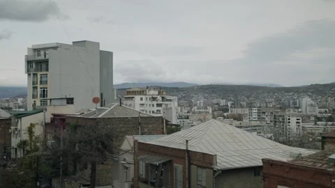 Tbilisi rooftop view Stock Footage 203890699