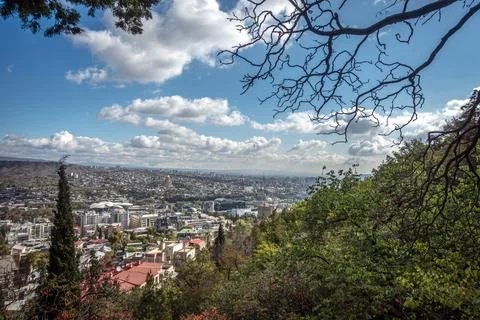 Tbilisi Skyline Stockfoto's