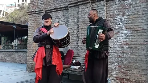 Tbilisi. Two singing Georgians Stock Footage 225128526