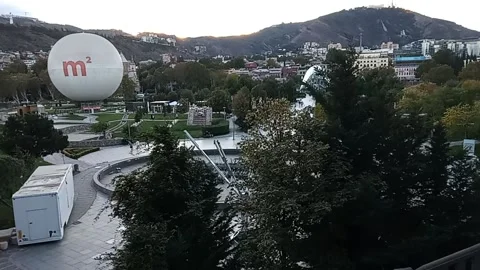 Tbilisi. View from the mountain to the park Stock Footage 225144055