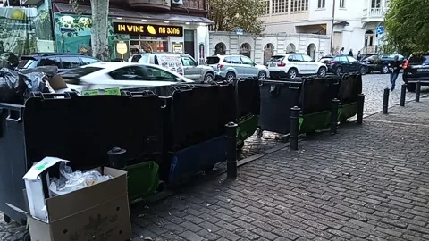 Tbilisi. View of the trash cans Stock Footage 225136300
