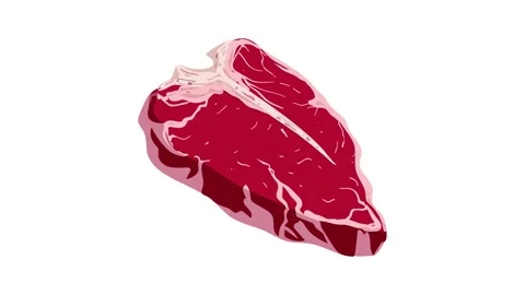 Tbone steak icon animation Stock Footage 152554431