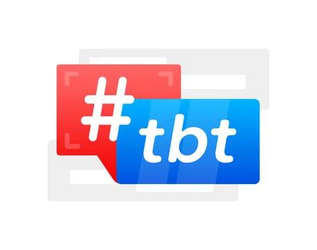 TBT Hashtag Speech Bubble Vector Illustration - A modern, clean design of a Illustrazione stock