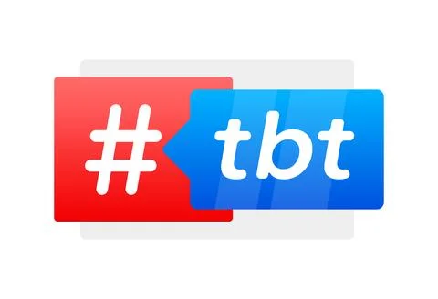 TBT Hashtag Speech Bubble Vector Illustration - A modern, clean design of a Ilustração Stock