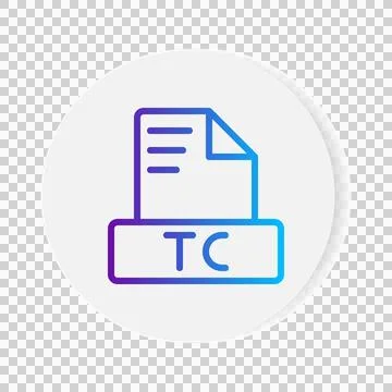 Tc document format file icon. with gradient outlines. vector illustration. イラスト素材