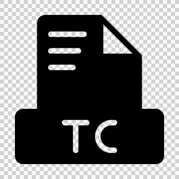 Tc file icon simple design solid style. document text file icon, vector illustra Illustrazione stock
