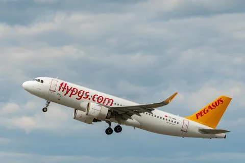TC-NBA Pegasus Airbus A320-251N jet in Zurich in Switzerland 16.5.25 Stock Photos