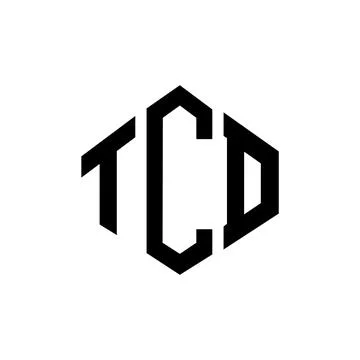 TCD letter logo design with polygon shape. TCD polygon and cube shape logo .. Stock Illustration