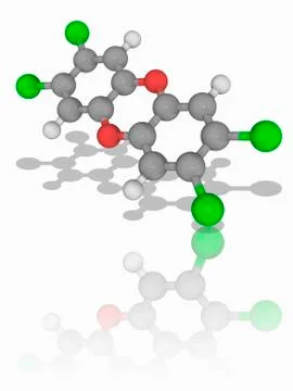 TCDD dioxin molecule Stock Illustration